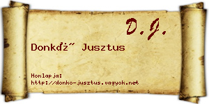 Donkó Jusztus névjegykártya